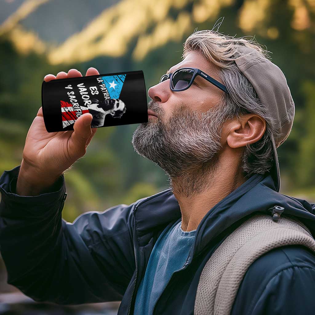 Pedro Albizu Campos 4 in 1 Can Cooler Tumbler La Patria Es Valor Y Sacrificio Puerto Rican Leader - Wonder Print Shop