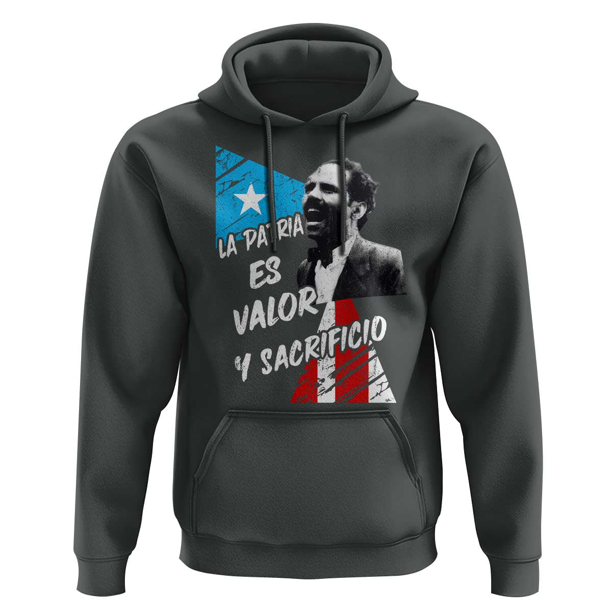 Pedro Albizu Campos Hoodie La Patria Es Valor Y Sacrificio Puerto Rican Leader - Wonder Print Shop