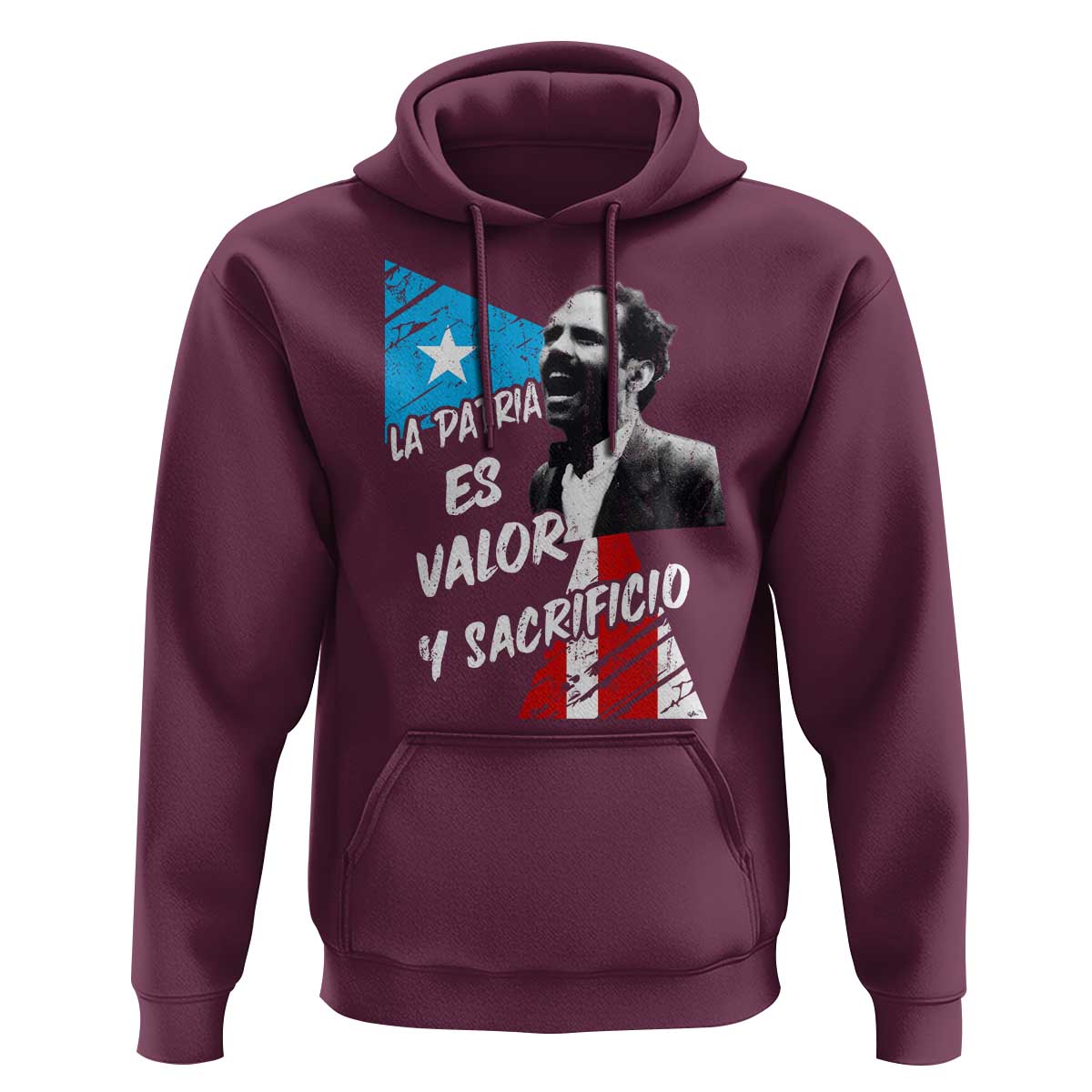 Pedro Albizu Campos Hoodie La Patria Es Valor Y Sacrificio Puerto Rican Leader - Wonder Print Shop