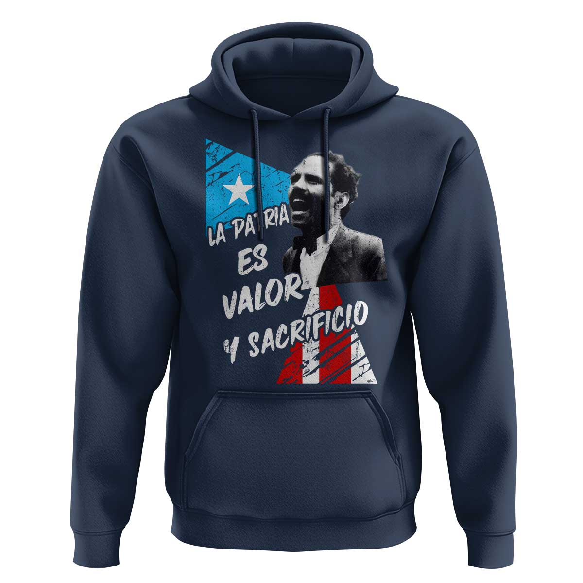 Pedro Albizu Campos Hoodie La Patria Es Valor Y Sacrificio Puerto Rican Leader - Wonder Print Shop