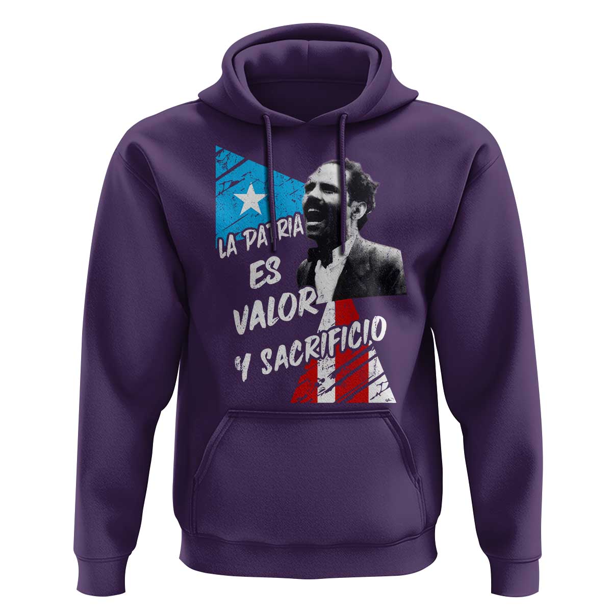 Pedro Albizu Campos Hoodie La Patria Es Valor Y Sacrificio Puerto Rican Leader - Wonder Print Shop