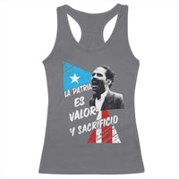 Pedro Albizu Campos Racerback Tank Top La Patria Es Valor Y Sacrificio Puerto Rican Leader - Wonder Print Shop