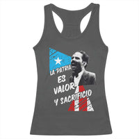 Pedro Albizu Campos Racerback Tank Top La Patria Es Valor Y Sacrificio Puerto Rican Leader - Wonder Print Shop