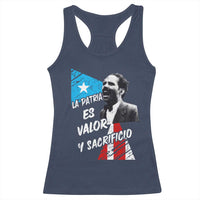 Pedro Albizu Campos Racerback Tank Top La Patria Es Valor Y Sacrificio Puerto Rican Leader - Wonder Print Shop