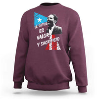 Pedro Albizu Campos Sweatshirt La Patria Es Valor Y Sacrificio Puerto Rican Leader - Wonder Print Shop