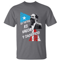 Pedro Albizu Campos T Shirt La Patria Es Valor Y Sacrificio Puerto Rican Leader - Wonder Print Shop