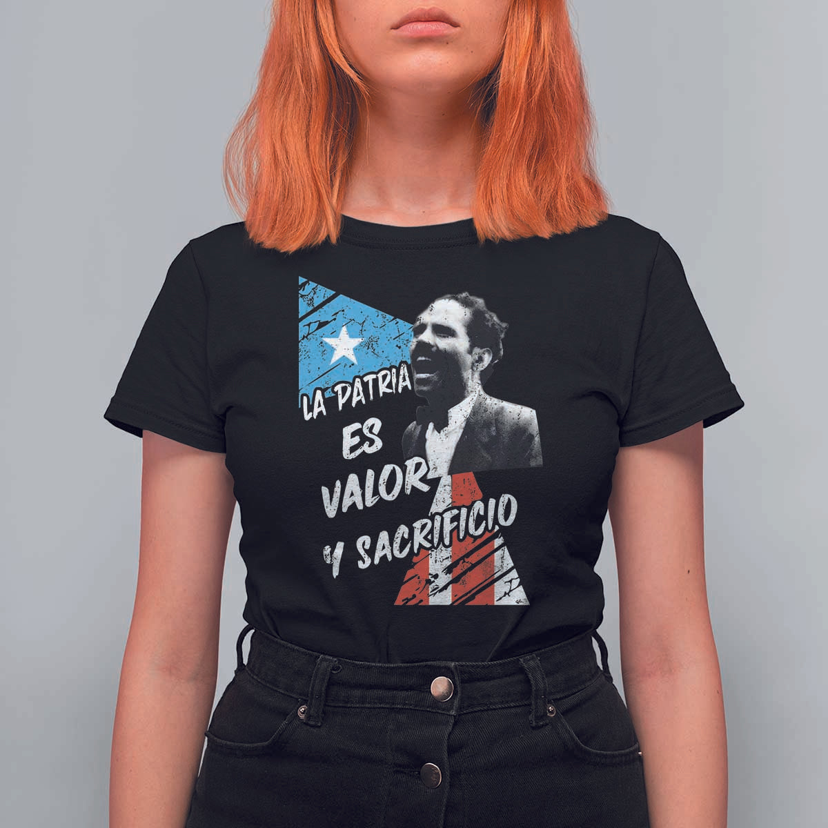 Pedro Albizu Campos T Shirt For Women La Patria Es Valor Y Sacrificio Puerto Rican Leader - Wonder Print Shop