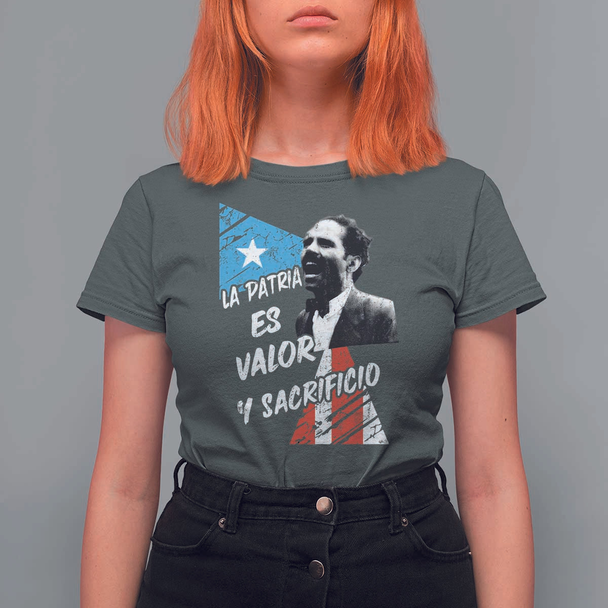 Pedro Albizu Campos T Shirt For Women La Patria Es Valor Y Sacrificio Puerto Rican Leader - Wonder Print Shop