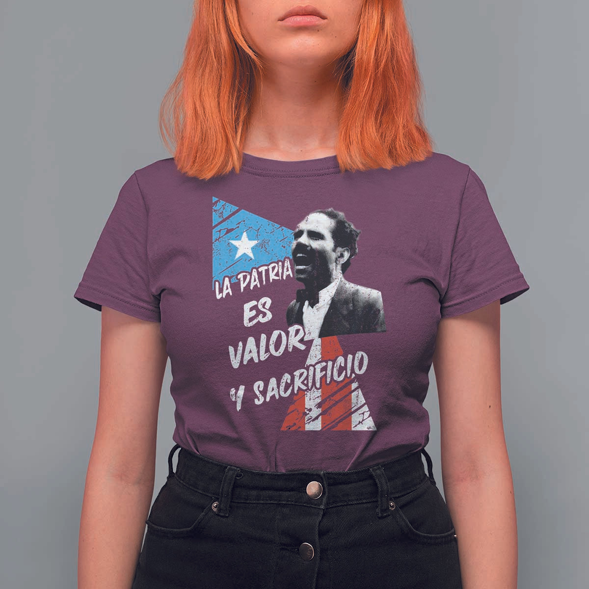 Pedro Albizu Campos T Shirt For Women La Patria Es Valor Y Sacrificio Puerto Rican Leader - Wonder Print Shop