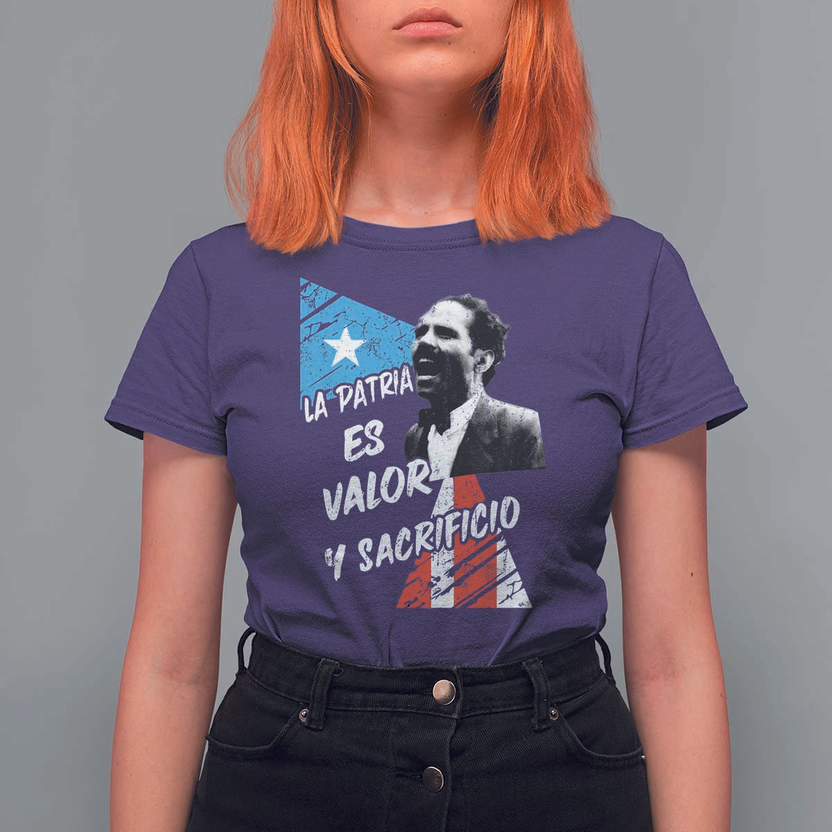 Pedro Albizu Campos T Shirt For Women La Patria Es Valor Y Sacrificio Puerto Rican Leader - Wonder Print Shop