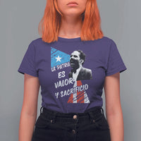 Pedro Albizu Campos T Shirt For Women La Patria Es Valor Y Sacrificio Puerto Rican Leader - Wonder Print Shop