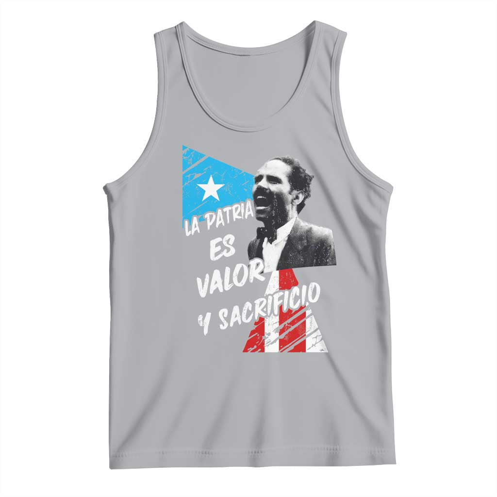 Pedro Albizu Campos Tank Top La Patria Es Valor Y Sacrificio Puerto Rican Leader - Wonder Print Shop