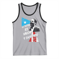 Pedro Albizu Campos Tank Top La Patria Es Valor Y Sacrificio Puerto Rican Leader - Wonder Print Shop