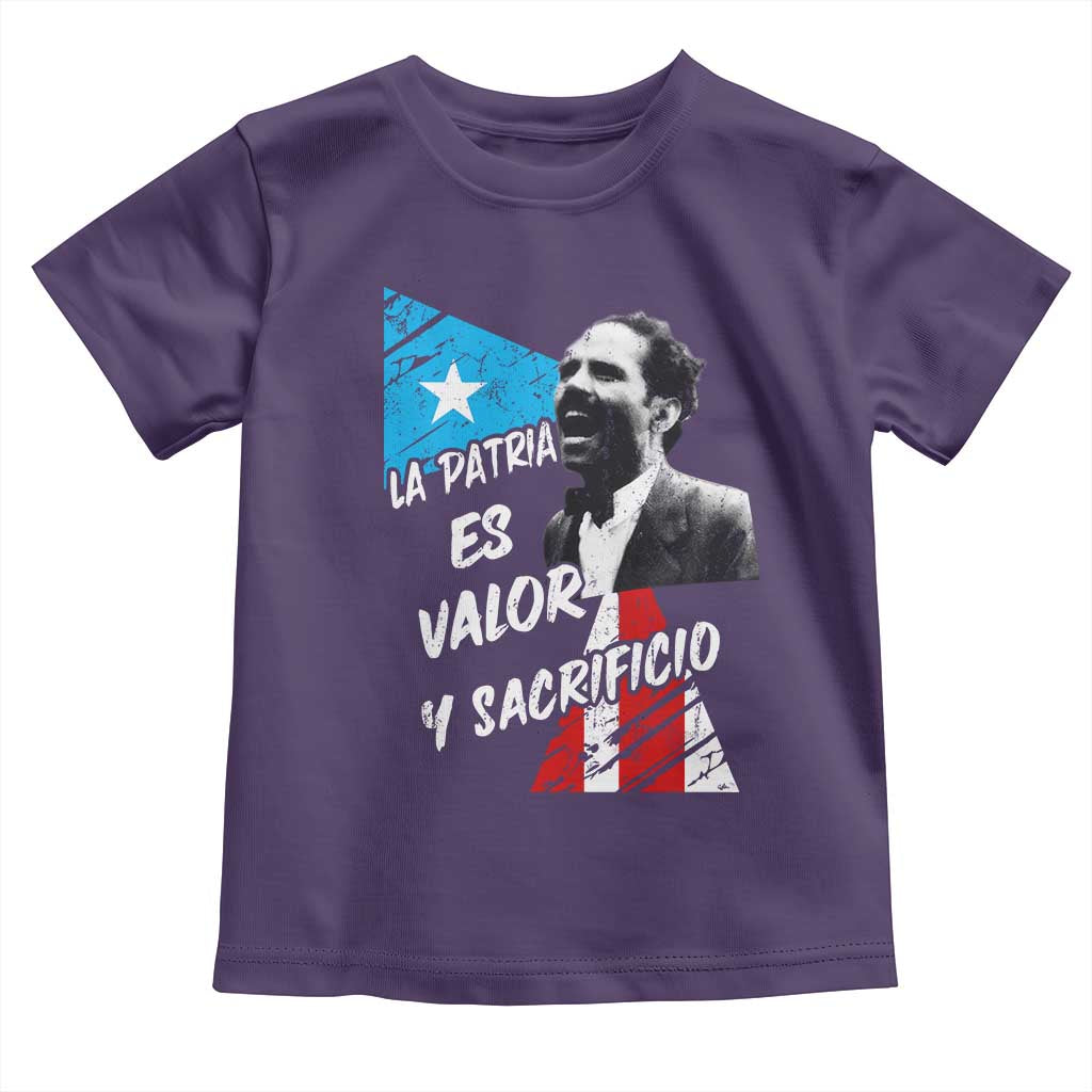 Pedro Albizu Campos Toddler T Shirt La Patria Es Valor Y Sacrificio Puerto Rican Leader - Wonder Print Shop