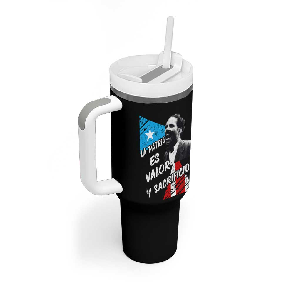Pedro Albizu Campos Tumbler With Handle La Patria Es Valor Y Sacrificio Puerto Rican Leader - Wonder Print Shop