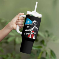Pedro Albizu Campos Tumbler With Handle La Patria Es Valor Y Sacrificio Puerto Rican Leader - Wonder Print Shop