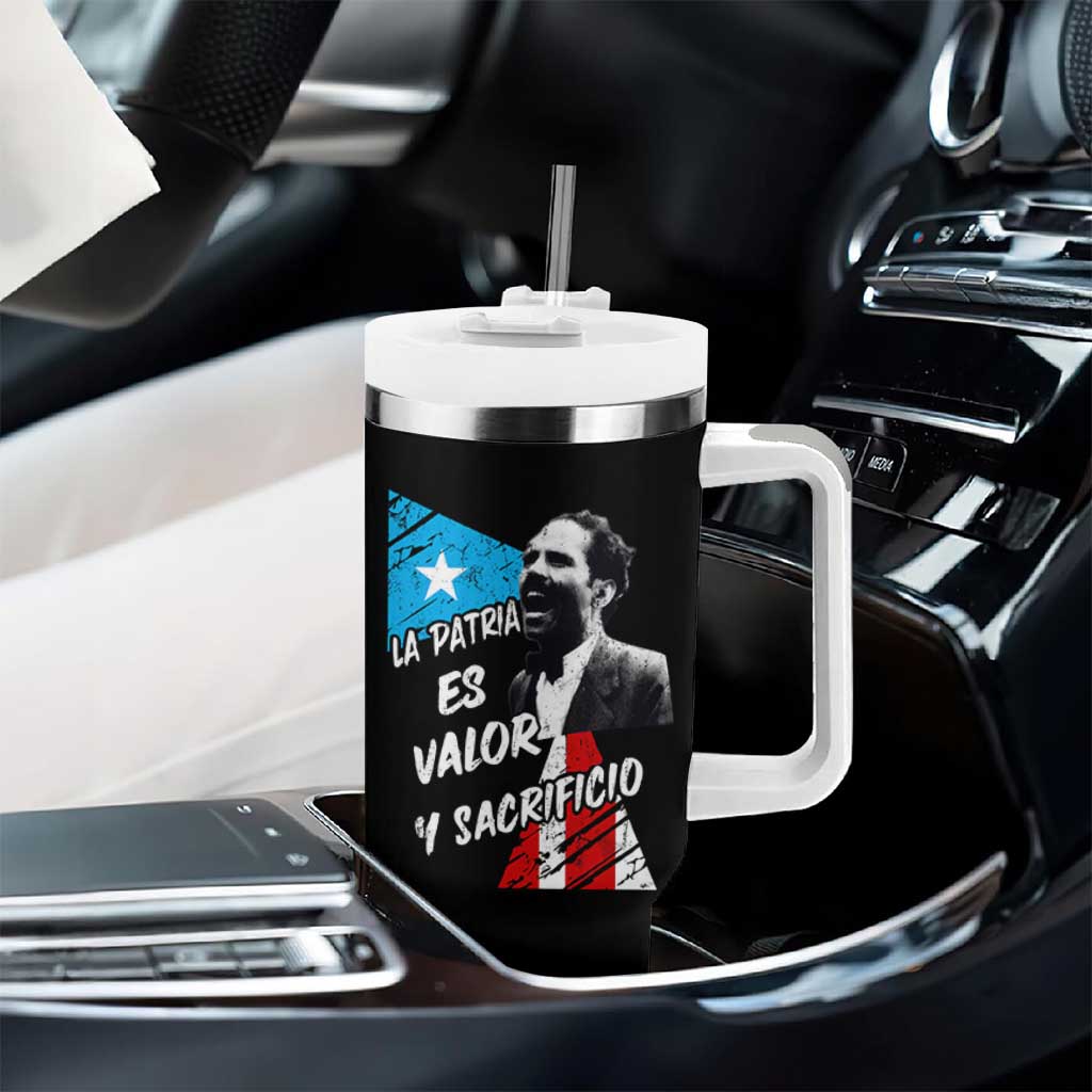 Pedro Albizu Campos Tumbler With Handle La Patria Es Valor Y Sacrificio Puerto Rican Leader - Wonder Print Shop