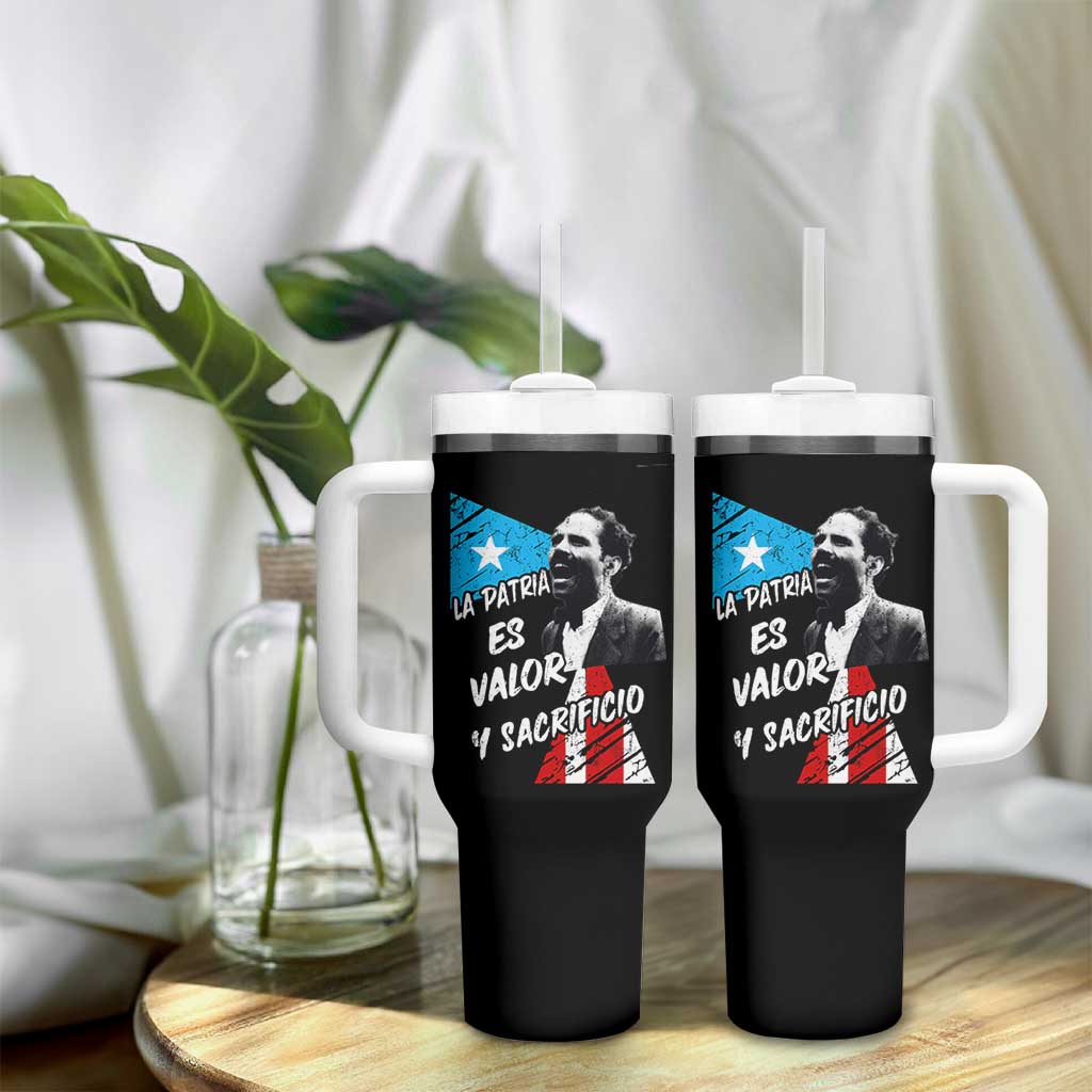 Pedro Albizu Campos Tumbler With Handle La Patria Es Valor Y Sacrificio Puerto Rican Leader - Wonder Print Shop