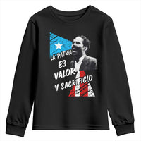 Pedro Albizu Campos Youth Sweatshirt La Patria Es Valor Y Sacrificio Puerto Rican Leader - Wonder Print Shop