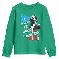 Pedro Albizu Campos Youth Sweatshirt La Patria Es Valor Y Sacrificio Puerto Rican Leader - Wonder Print Shop
