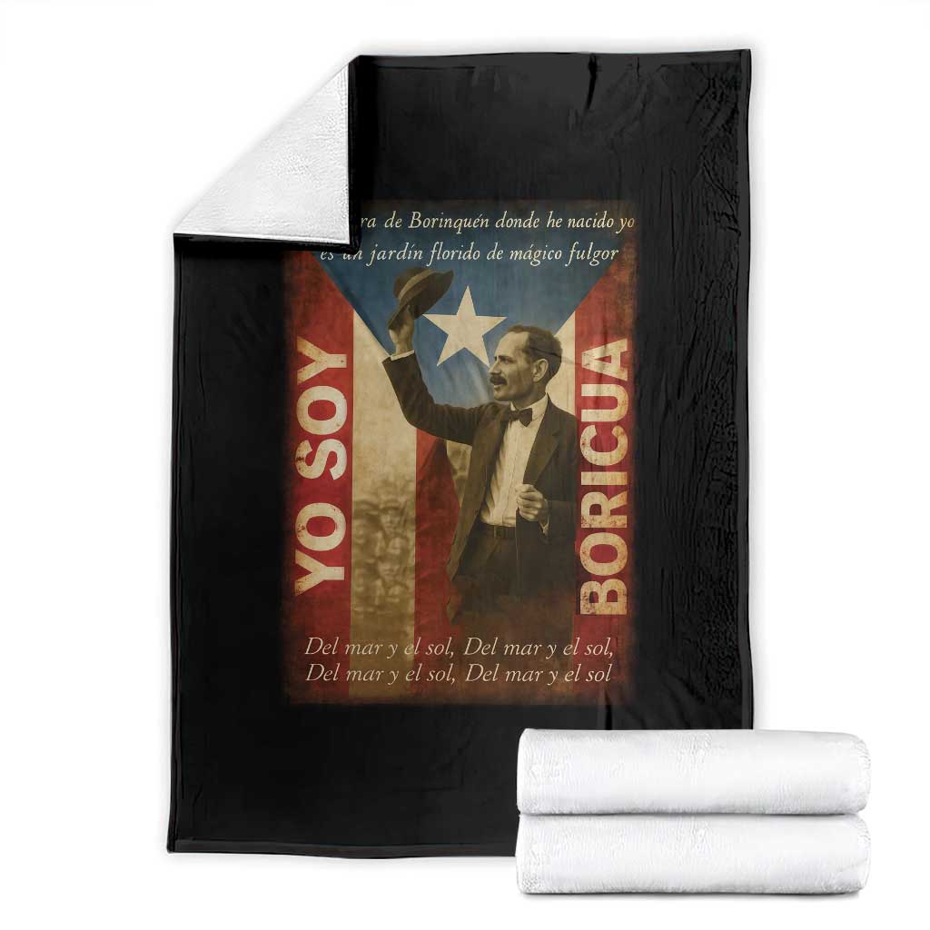 Pedro Albizu Campos Throw Blanket Yo Soy Boricua Vintage Puerto Rican Flag - Wonder Print Shop