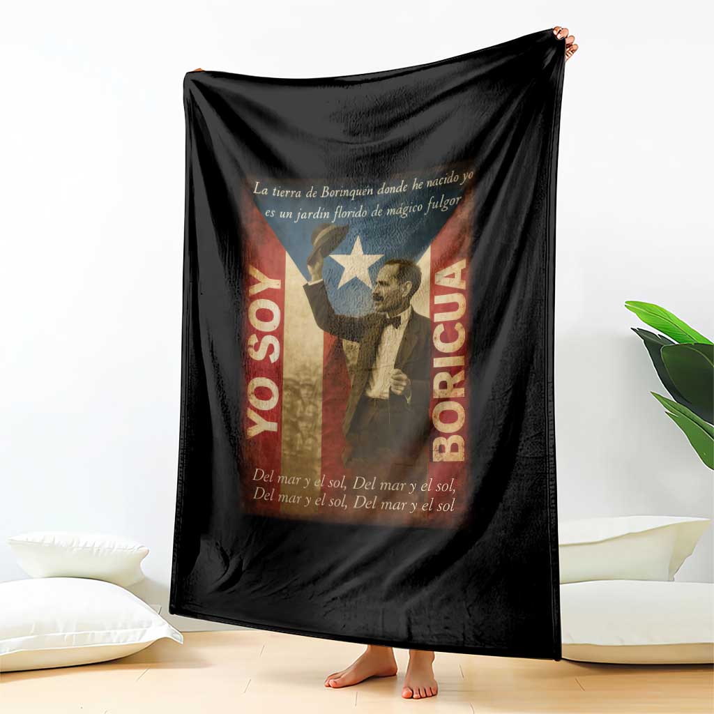 Pedro Albizu Campos Throw Blanket Yo Soy Boricua Vintage Puerto Rican Flag - Wonder Print Shop