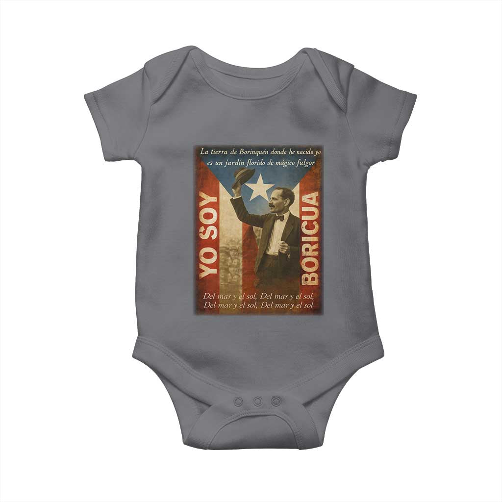 Pedro Albizu Campos Baby Onesie Yo Soy Boricua Vintage Puerto Rican Flag - Wonder Print Shop