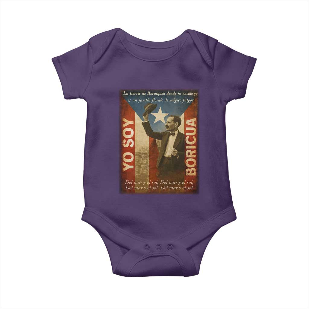 Pedro Albizu Campos Baby Onesie Yo Soy Boricua Vintage Puerto Rican Flag - Wonder Print Shop