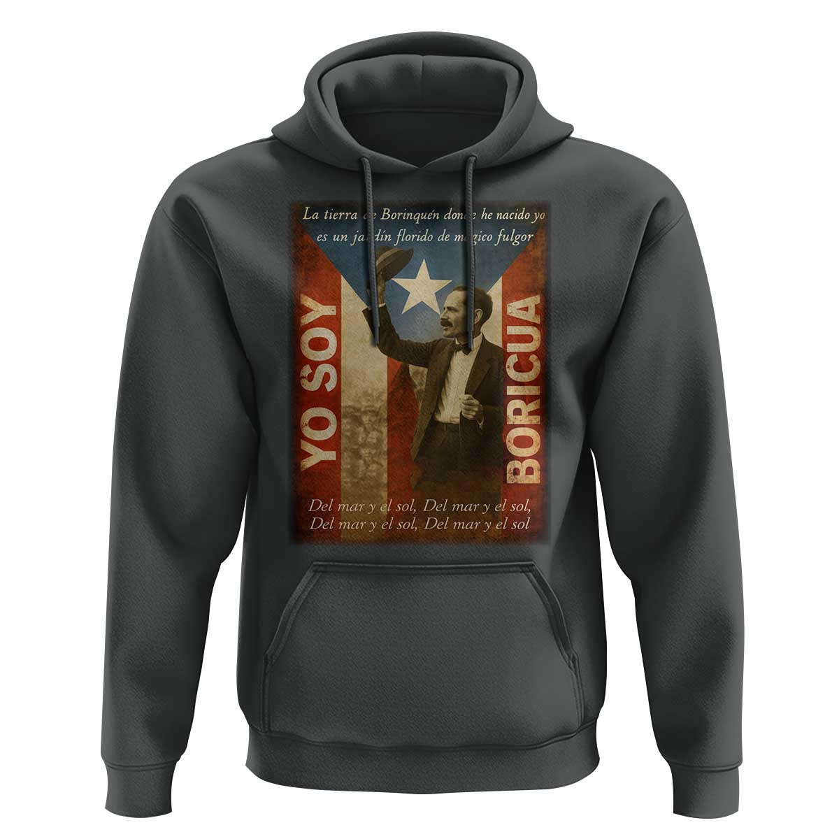 Pedro Albizu Campos Hoodie Yo Soy Boricua Vintage Puerto Rican Flag - Wonder Print Shop