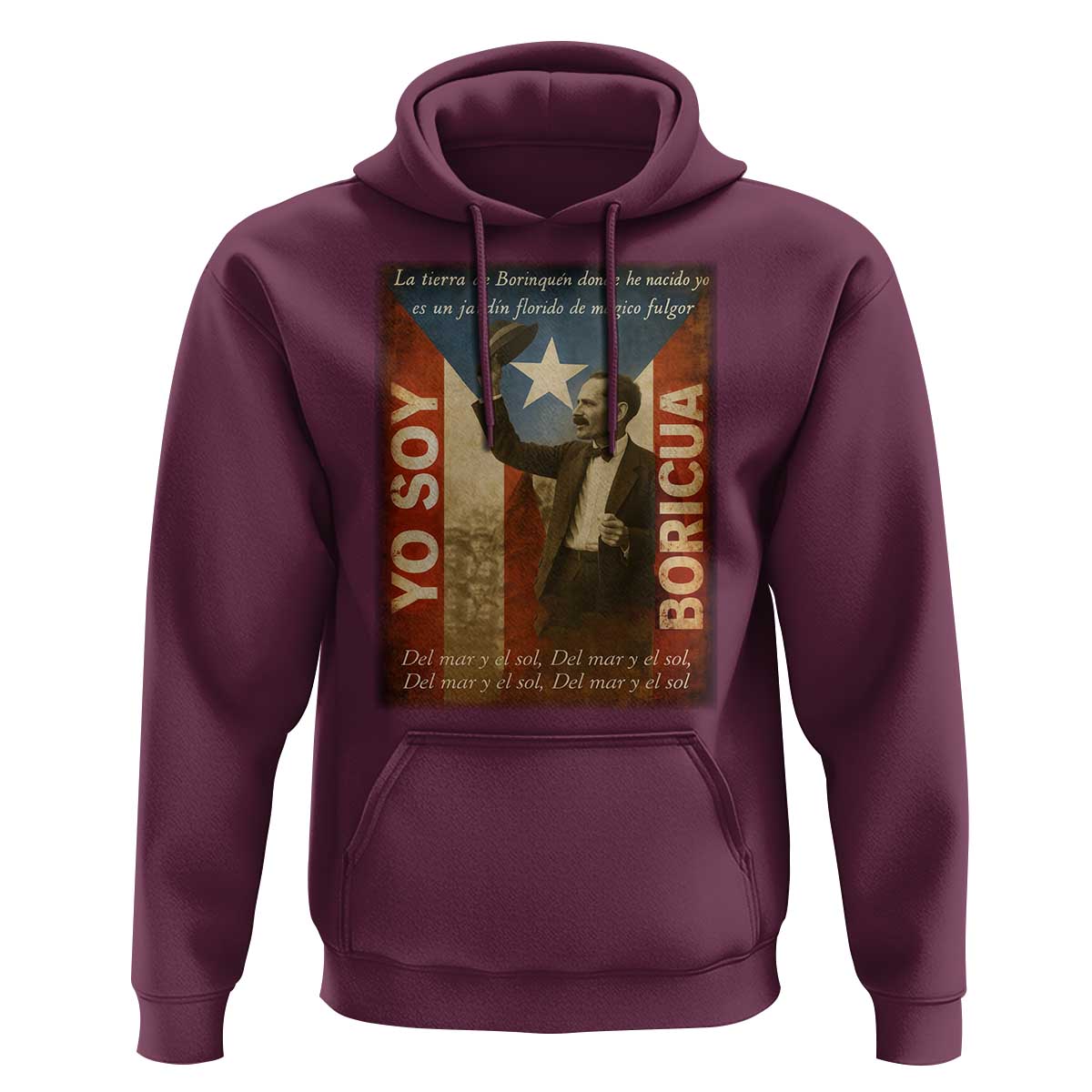 Pedro Albizu Campos Hoodie Yo Soy Boricua Vintage Puerto Rican Flag - Wonder Print Shop