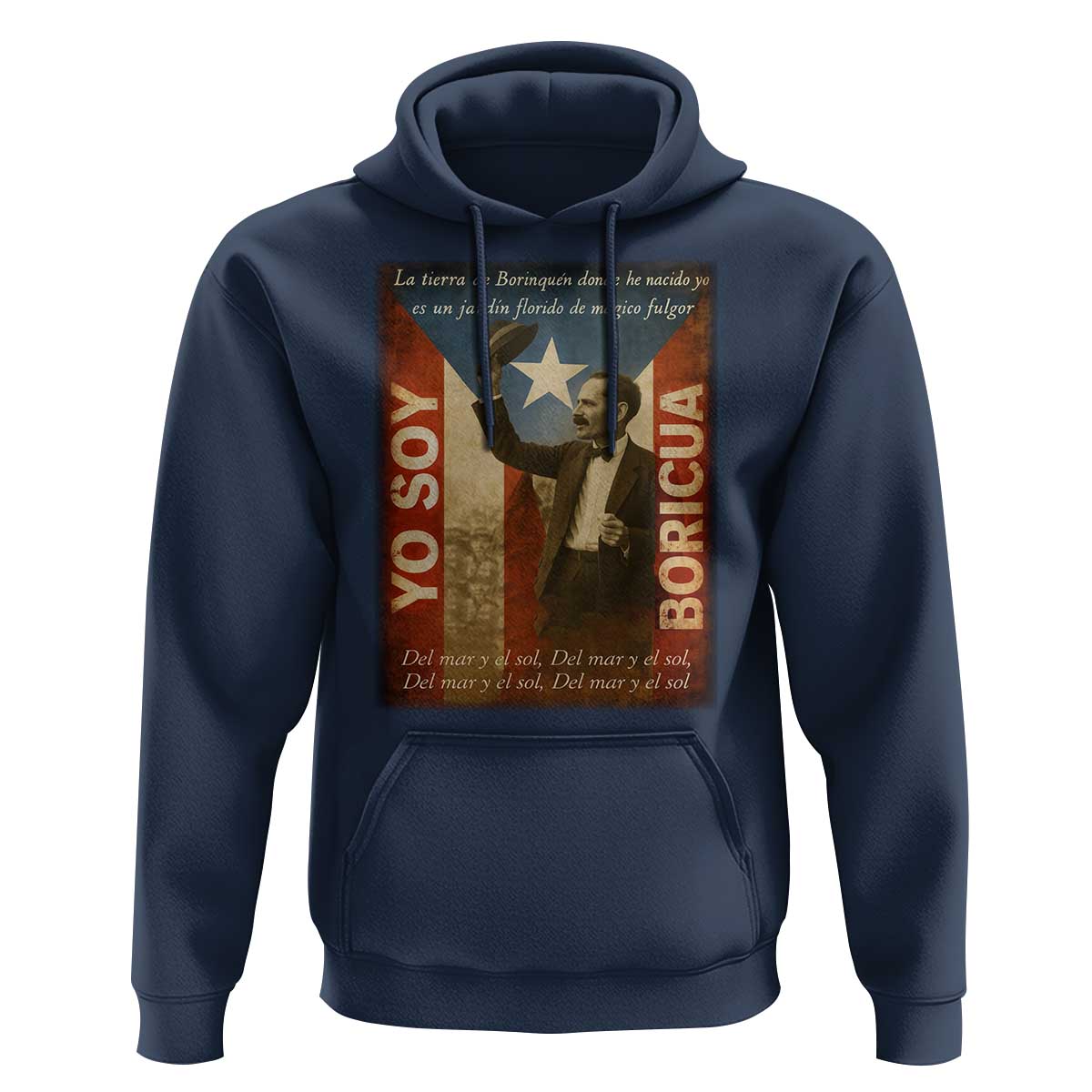 Pedro Albizu Campos Hoodie Yo Soy Boricua Vintage Puerto Rican Flag - Wonder Print Shop