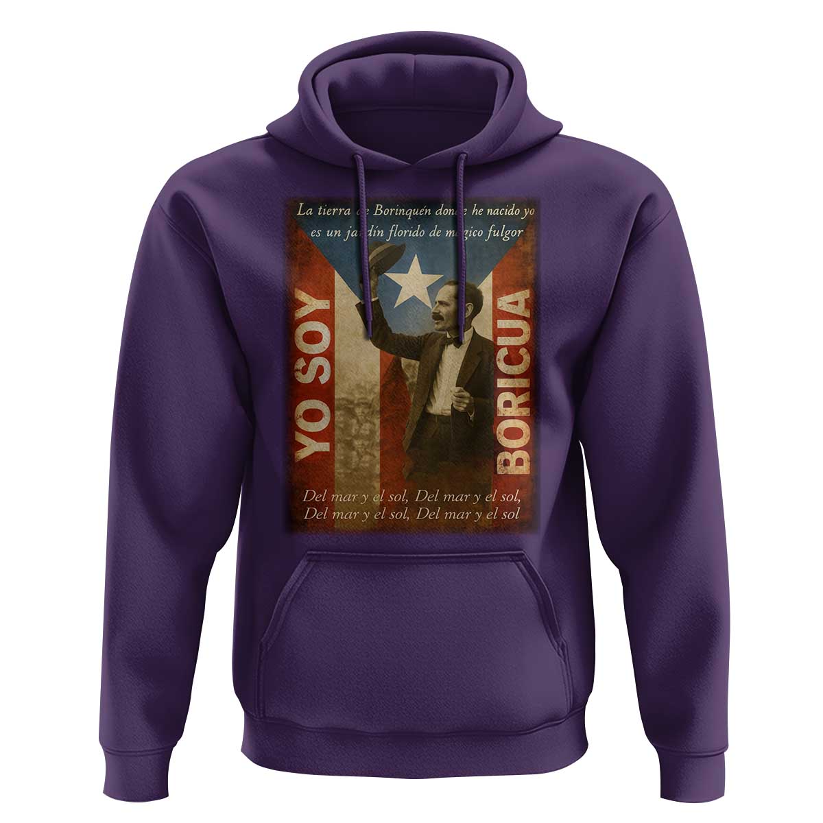 Pedro Albizu Campos Hoodie Yo Soy Boricua Vintage Puerto Rican Flag - Wonder Print Shop