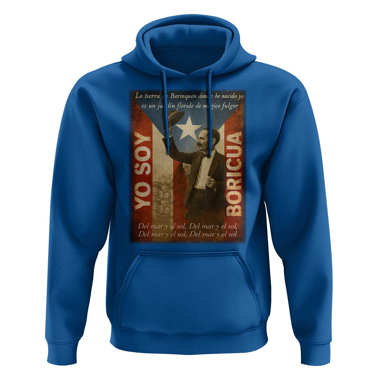 Pedro Albizu Campos Hoodie Yo Soy Boricua Vintage Puerto Rican Flag - Wonder Print Shop