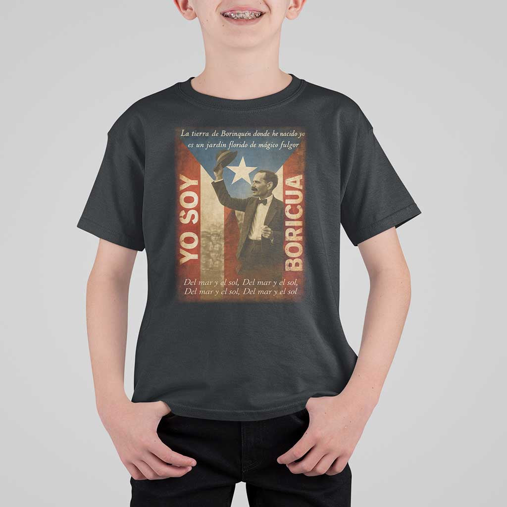 Pedro Albizu Campos T Shirt For Kid Yo Soy Boricua Vintage Puerto Rican Flag - Wonder Print Shop