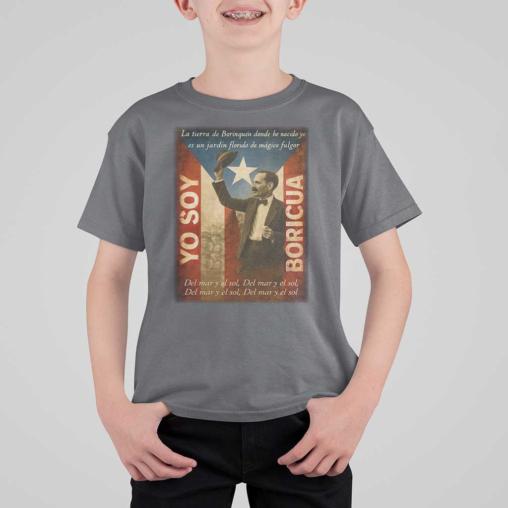 Pedro Albizu Campos T Shirt For Kid Yo Soy Boricua Vintage Puerto Rican Flag - Wonder Print Shop