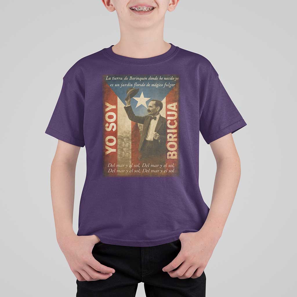 Pedro Albizu Campos T Shirt For Kid Yo Soy Boricua Vintage Puerto Rican Flag - Wonder Print Shop