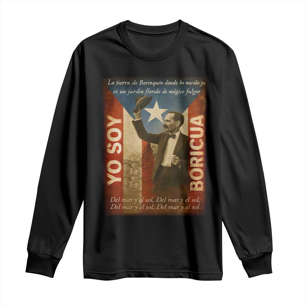 Pedro Albizu Campos Long Sleeve Shirt Yo Soy Boricua Vintage Puerto Rican Flag - Wonder Print Shop