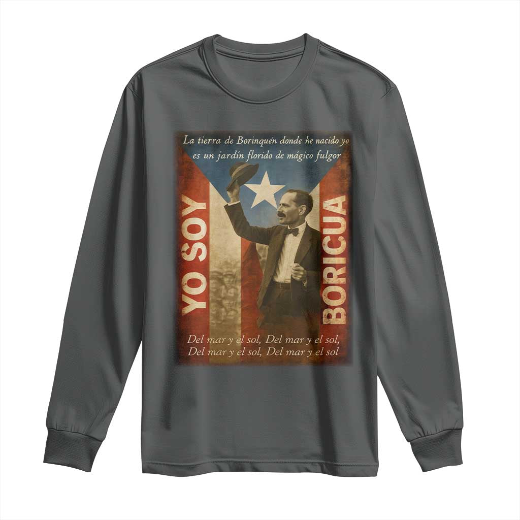 Pedro Albizu Campos Long Sleeve Shirt Yo Soy Boricua Vintage Puerto Rican Flag - Wonder Print Shop