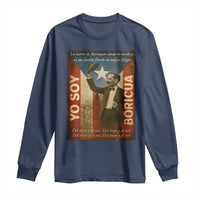 Pedro Albizu Campos Long Sleeve Shirt Yo Soy Boricua Vintage Puerto Rican Flag - Wonder Print Shop