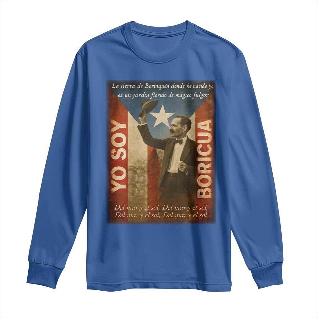 Pedro Albizu Campos Long Sleeve Shirt Yo Soy Boricua Vintage Puerto Rican Flag - Wonder Print Shop