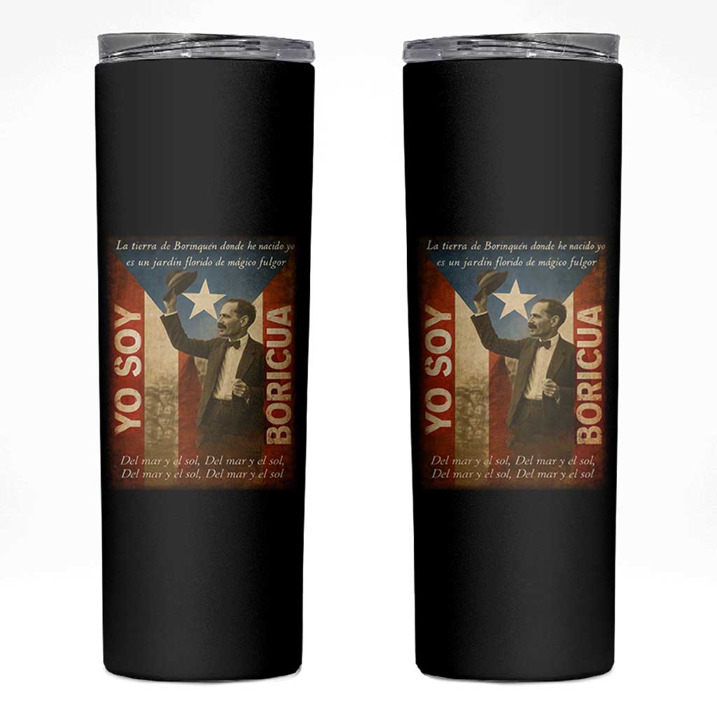 Pedro Albizu Campos Skinny Tumbler Yo Soy Boricua Vintage Puerto Rican Flag - Wonder Print Shop