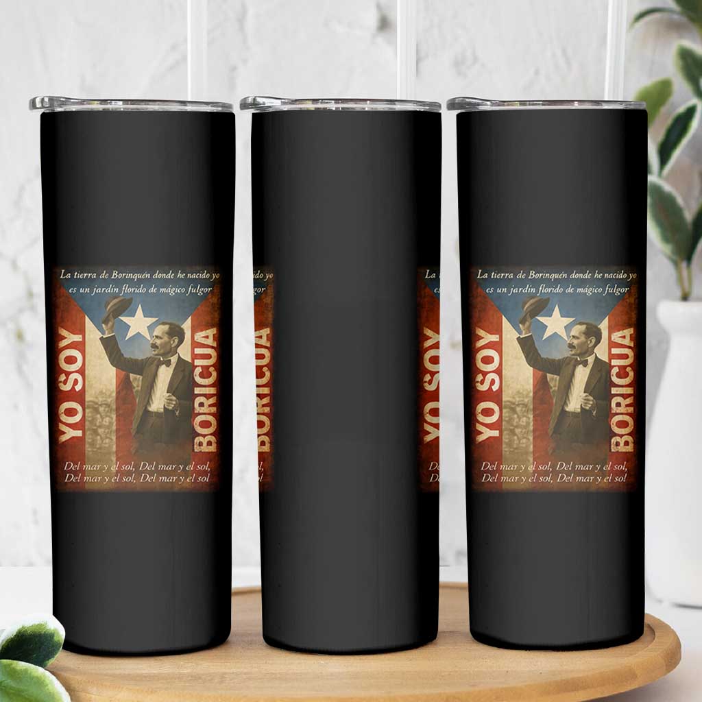 Pedro Albizu Campos Skinny Tumbler Yo Soy Boricua Vintage Puerto Rican Flag - Wonder Print Shop