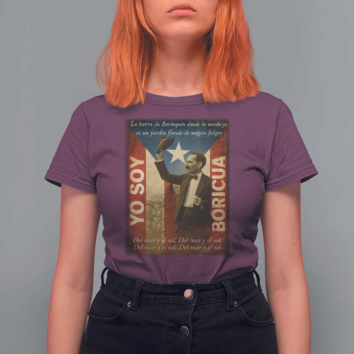 Pedro Albizu Campos T Shirt For Women Yo Soy Boricua Vintage Puerto Rican Flag - Wonder Print Shop