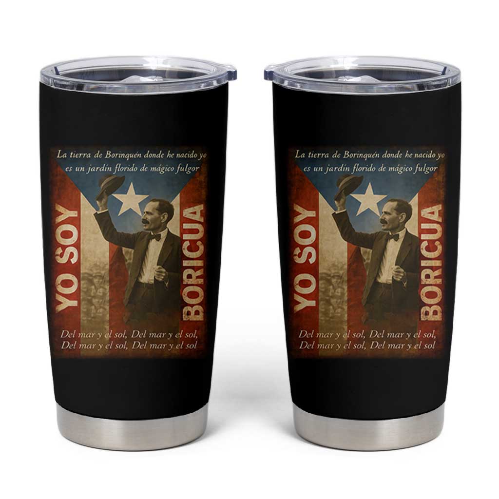 Pedro Albizu Campos Tumbler Cup Yo Soy Boricua Vintage Puerto Rican Flag - Wonder Print Shop