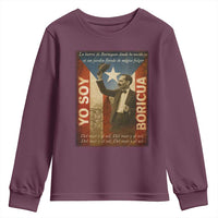 Pedro Albizu Campos Youth Sweatshirt Yo Soy Boricua Vintage Puerto Rican Flag - Wonder Print Shop