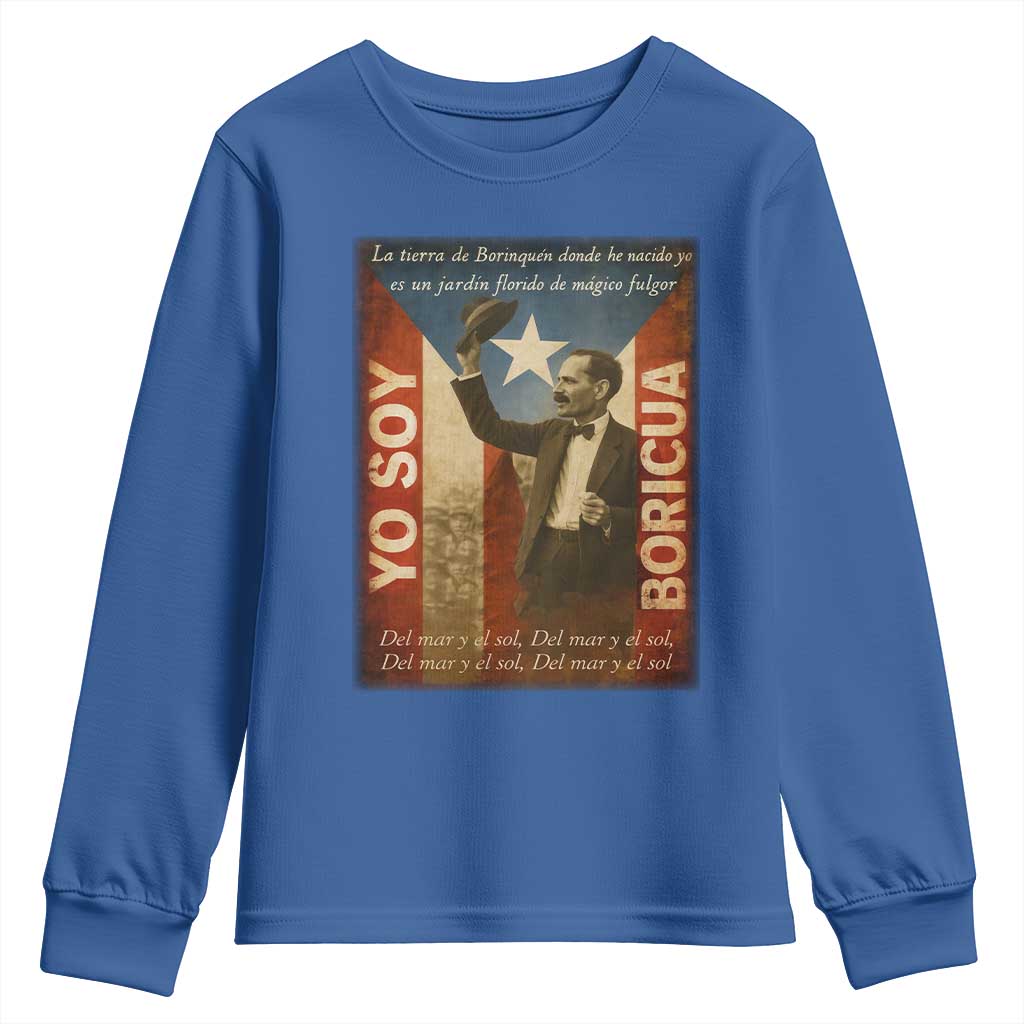 Pedro Albizu Campos Youth Sweatshirt Yo Soy Boricua Vintage Puerto Rican Flag - Wonder Print Shop