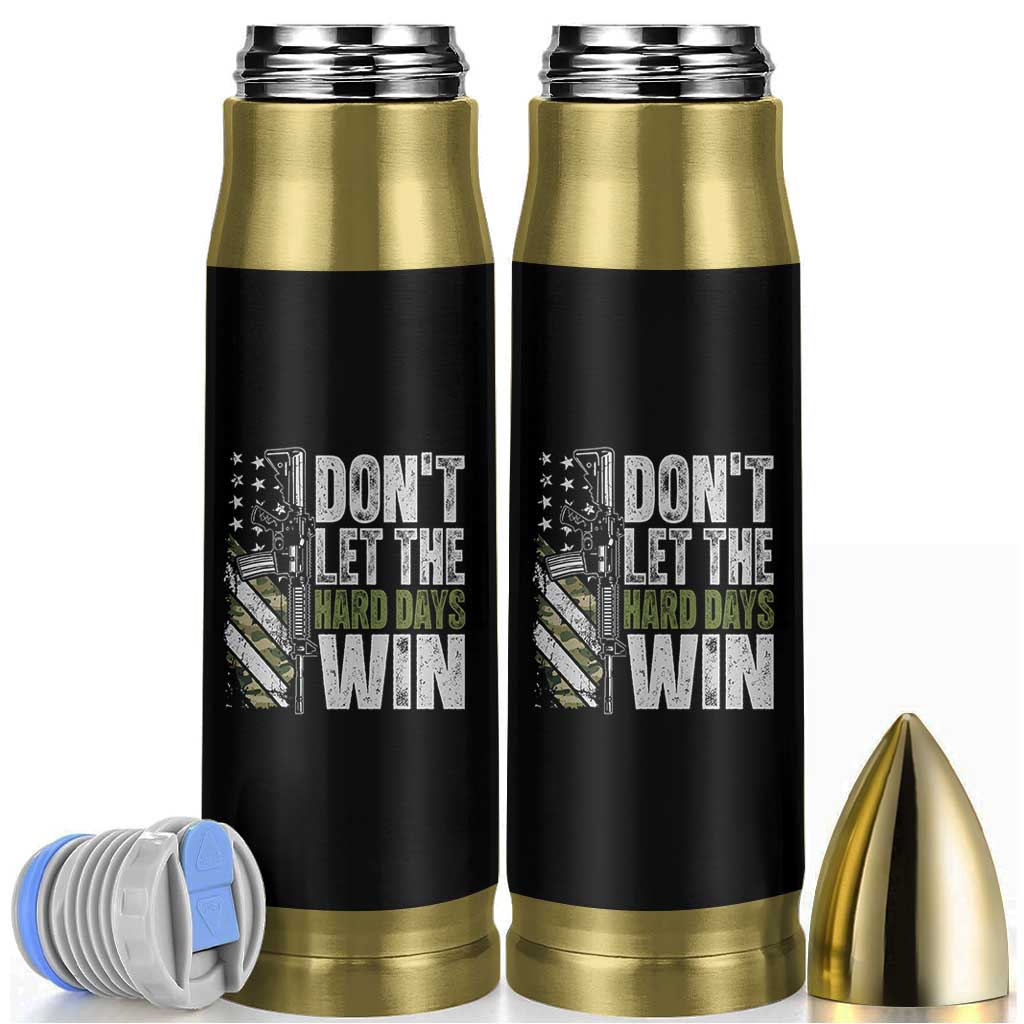 Don't Let The Hard Days Win Bullet Tumbler Inspirational Mental Health Gun Camo American Flag - Wonder Print Shop