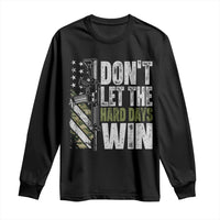 Don't Let The Hard Days Win Long Sleeve Shirt Inspirational Mental Health Gun Camo American Flag - Wonder Print Shop