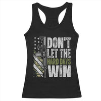 Don't Let The Hard Days Win Racerback Tank Top Inspirational Mental Health Gun Camo American Flag - Wonder Print Shop