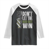 Don't Let The Hard Days Win Raglan Shirt Inspirational Mental Health Gun Camo American Flag - Wonder Print Shop